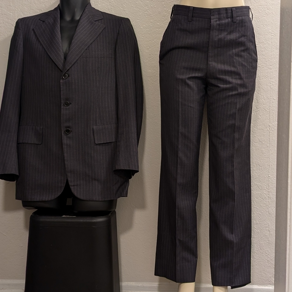 Hickey Freeman Wallachs Black Suit Classic Professional Attire -- Final Price
